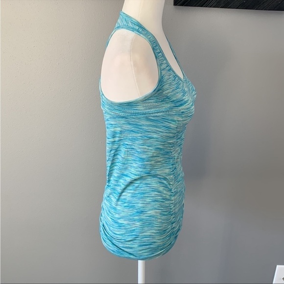 Athleta Racerback Fastest Track Blue Space Dye Tank Top - Picture 5 of 10